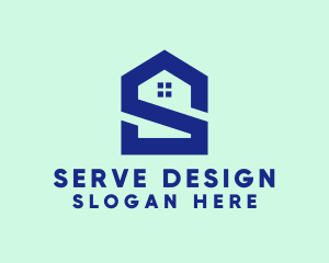 S Shape Polygon House  logo design