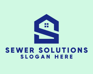 S Shape Polygon House  logo design