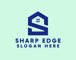 S Shape Polygon House  logo design