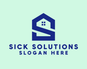 S Shape Polygon House  logo design