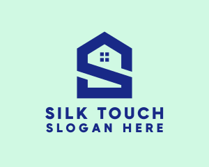 S Shape Polygon House  logo design