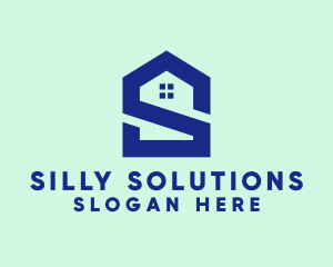 S Shape Polygon House  logo design