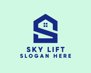 S Shape Polygon House  logo design