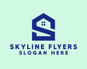 S Shape Polygon House  logo design