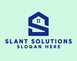 S Shape Polygon House  logo design