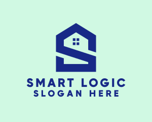 S Shape Polygon House  logo design