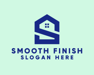 S Shape Polygon House  logo design