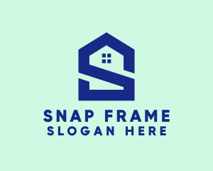 S Shape Polygon House  logo design