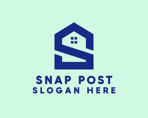 S Shape Polygon House  logo design