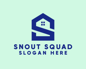 S Shape Polygon House  logo design