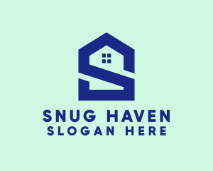 S Shape Polygon House  logo design