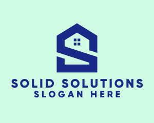 S Shape Polygon House  logo design