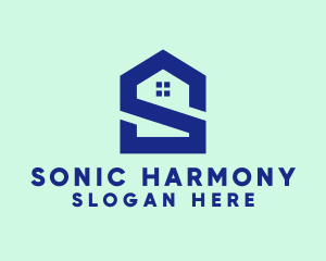 S Shape Polygon House  logo design