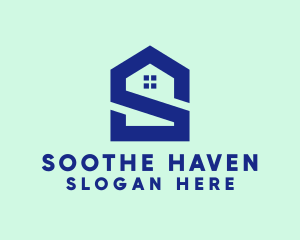 S Shape Polygon House  logo design