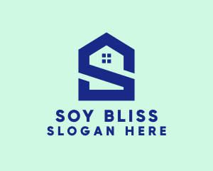 S Shape Polygon House  logo design