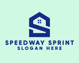 S Shape Polygon House  logo design