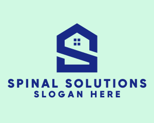 S Shape Polygon House  logo design