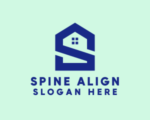 S Shape Polygon House  logo design