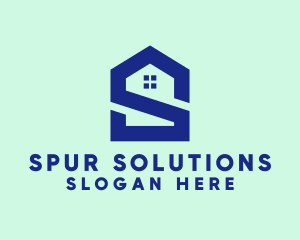 S Shape Polygon House  logo design