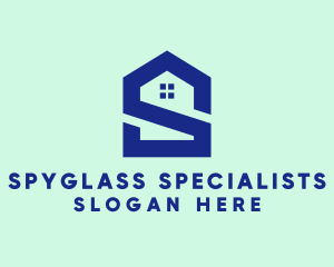 S Shape Polygon House  logo design