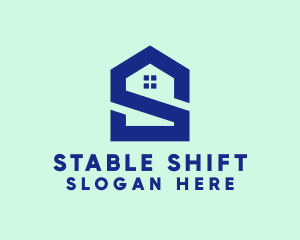 S Shape Polygon House  logo design