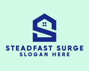 S Shape Polygon House  logo design