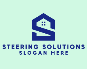 S Shape Polygon House  logo design