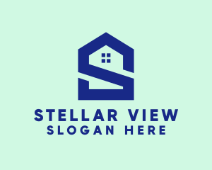 S Shape Polygon House  logo design