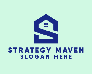 S Shape Polygon House  logo design