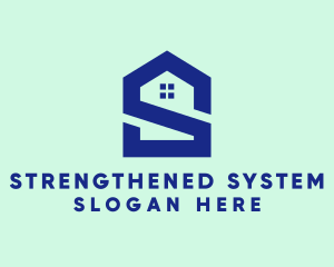 S Shape Polygon House  logo design