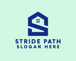 S Shape Polygon House  logo design