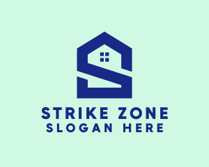 S Shape Polygon House  logo design