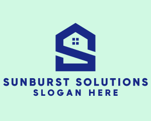 S Shape Polygon House  logo design