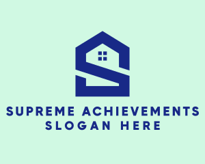 S Shape Polygon House  logo design