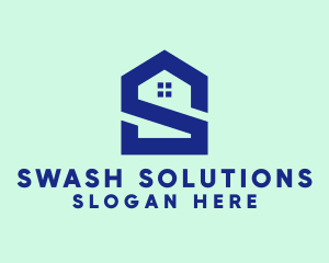 S Shape Polygon House  logo design