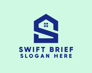 S Shape Polygon House  logo design