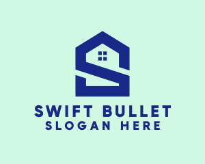 S Shape Polygon House  logo design