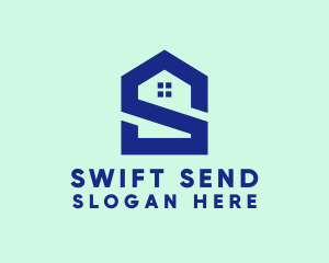 S Shape Polygon House  logo design