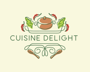 Kitchen Cooking Pot Restaurant logo design