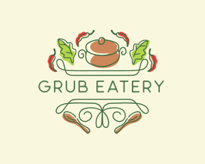 Kitchen Cooking Pot Restaurant logo design