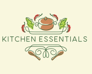 Kitchen Cooking Pot Restaurant logo design