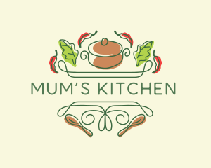 Kitchen Cooking Pot Restaurant logo design