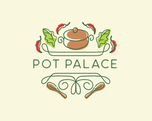 Kitchen Cooking Pot Restaurant logo design