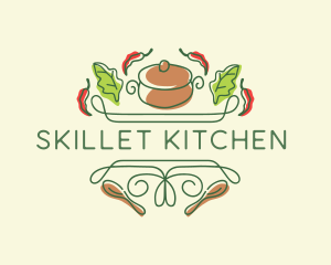 Kitchen Cooking Pot Restaurant logo design