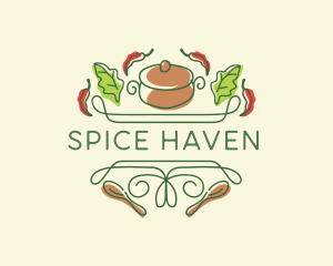 Kitchen Cooking Pot Restaurant logo design