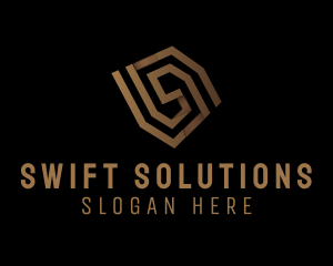 Brown Maze Letter S logo design