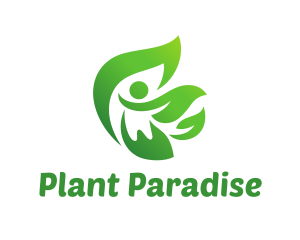 Green Leaves Person Logo