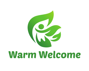 Green Leaves Person Logo