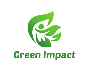 Green Leaves Person logo