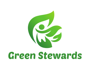 Green Leaves Person logo design